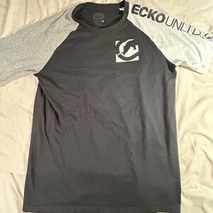 Ecko Unltd Men’s Raglan Graphic T-Shirt Black Gray Logo Size L